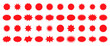 © Vector Tradition - Red starburst sale price seals, callout stickers and splash labels, vector star rosette badges. Promotion sale and shop offer labels, sunburst stamps and tag silhouettes for price discount and promo
