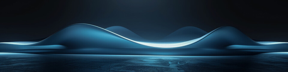 Wall Mural - A blue wave with a dark background