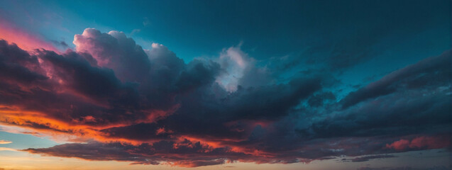 Wall Mural - Colorful Cloudscape During Sunset Over a Horizon