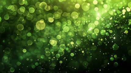 Wall Mural - A green background with many small green circles