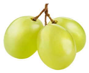 Poster - Grape. Green grapes isolated on transparent or white. Fresh green grape macro. Grapes transparent PNG.