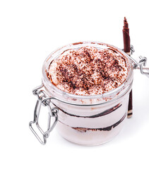 Wall Mural - Traditional Italian dessert tiramisu in a glass