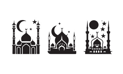 Wall Mural - ramadan mosque design bundle set