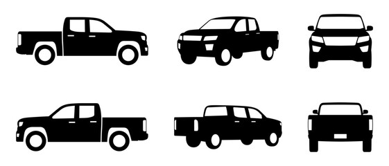 car pickup truck icon set isolated on the background. ready to apply to your design. vector illustra