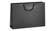 Black paper glossy shopping bag mockup with black handles