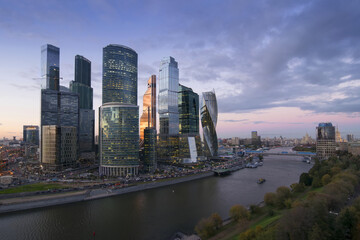 Wall Mural -  Moscow International Business Center at summer. Investments in Moscow International Business Center was approximately 12 billion dollars