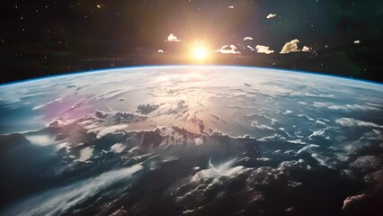 the earth from a space at dawn
