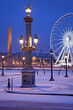 Frankreich, Paris, Ile de France, Élysée, 8. Arrondissement, Place de la Concorde, Riesenrad, Laterne, Schnee