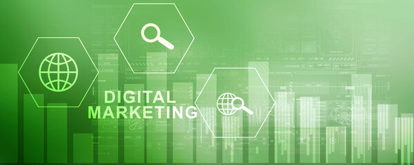 Poster - 2D Digital Abstract digital marketing background