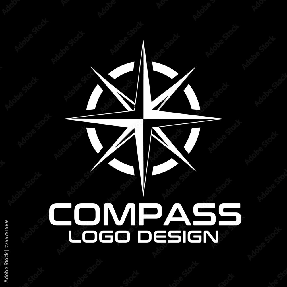 Compass Vector Logo Design Stock Vector | Adobe Stock