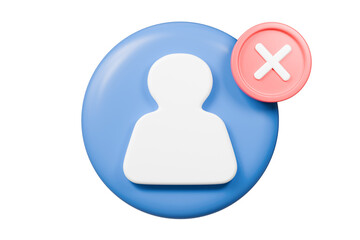 Poster - Profile personal online account rejected verification icon. Username password, Profile name, Secure login web security, Protection, Safety verification. authentications rejected concept .3d rendering.