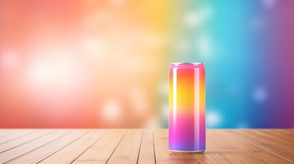 Poster - Mockup of an empty aluminum soda can on an abstract background with ample space for text placement.
