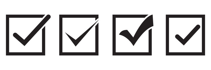Wall Mural - black check mark icon. check mark vector icon. checkmark illustration. vector symbols set ,black che