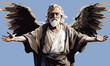angel old man isolated vector style