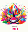 Vector illustration of Happy Holi colorful background for festival of Colors celebration of India.