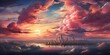 © Johnathan - Cityscape Enveloped by Clouds at Sunrise Generative AI