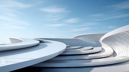 Abstract architecture design influenced by nature and soft forms.