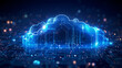 © ma - Cloud computing background, realizing cloud storage