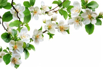 Poster - Isolated branch flowers on white
