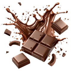 Poster - chocolate, sweet, food, bar, brown, dessert, dark, 