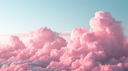 Close up view of beautiful colorful clouds, sky background, cartoon style. Fluffy clouds, for game