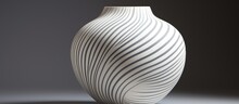 Striped White-patterned Vase