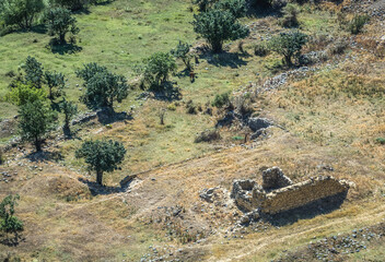 Wall Mural - Aerial view from Uplistsikhe ancient rock-hewn town, Georgia