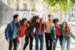 © Ivan - Group of young friends outdoors sharing good times. Concept. lifestyle, together, fun