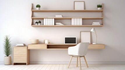 Poster - A modern and minimalist home office with a clean and organized look