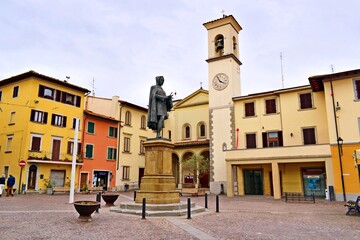 Wall Mural - landscape of the village of Vicchio in Mugello in Tuscany, Italy