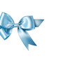Blue satin ribbon and bow isolated on transparent background, transparency image, removed background