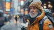 Obdachloser alter Mann auf den Straßen von New York
