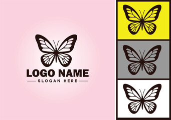 Wall Mural - Butterfly logo vector art icon graphics for company brand icon Butterfly logo template