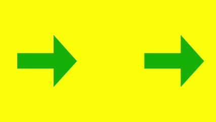 Poster - Abstract glowing neon direction arrow icon animation 4k video.