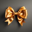 a gold bow on a black background