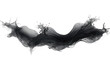 Black liquid wave splash water isolated on transparent background, transparency image, removed background