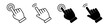 © Primo - Clicking finger icon set. Hand click, gesture, click here symbol.  Vector illustration