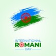 International Romani Day. 8 April. Holiday concept. Template for background with banner, poster and card. 
