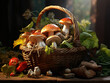 Salad with honey agaric mushroom and potato A hearty nice salad