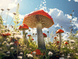 A mushroom above the stump