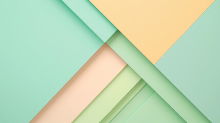 Poster - Minimalist geometric background with overlapping rectangles in soft pastel colors, creating a clean and modern design.