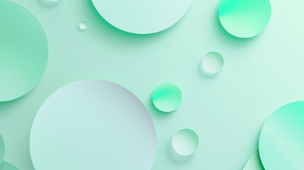 Poster - Abstract background with soft green circles of varying sizes, creating a fresh and modern minimalist aesthetic.