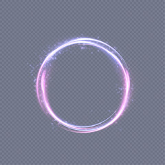 Aufkleber - Abstract neon ring of blue light. A bright trail of luminous rays swirling in a rapid spiral motion. Light-bright vortex. Light effect. Vector