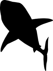 Wall Mural - Shark Fish black vector silhouette image