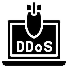 Wall Mural - DDOS Attack Laptop Icon