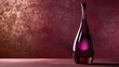 Envision a wine bottle in a deep plum hue and an opalescent glass, inviting you to indulge in its richness.