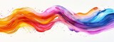 Fototapeta Przestrzenne - Color brush paint ribbon stroke swirl abstract splash background wave. Brush brushstroke color ribbon paint stroke flow shape wavy design paintbrush pen fluid rainbow element texture acrylic 3D line.