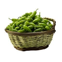 Wall Mural - Finger Limes in a Wicker/Straw Basket - PNG Cutout Isolated in a Transparent Backdrop