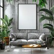 a vintage wall gallery mockup in modest apartment living room, beautiful interiors