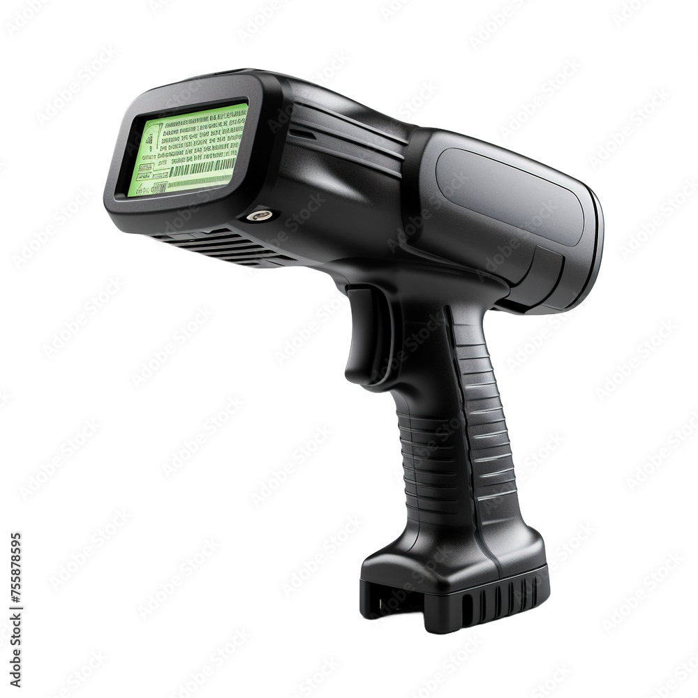 Generic barcode scanner scanning a barcode isolated on white or ...